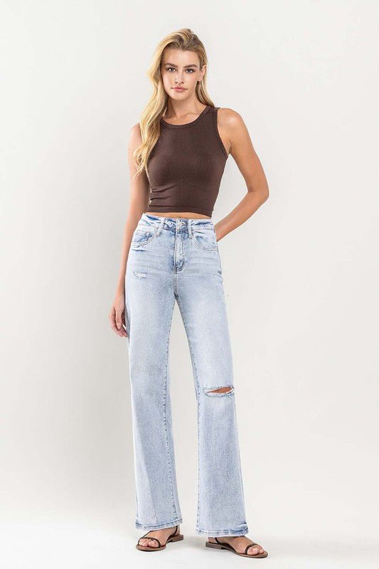 90's Vintage Super High-Rise Flare Jeans - My Threaded Apparel | Online Women's Boutique - denim jeans