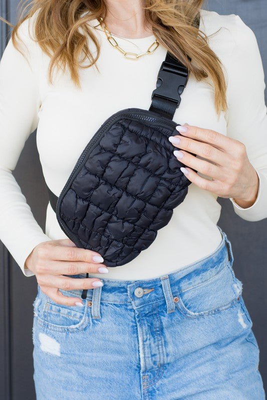 Anya Quilted Puffer Sling Belt Fanny Bum Bag - My Threaded Apparel | Online Women's Boutique - handbag