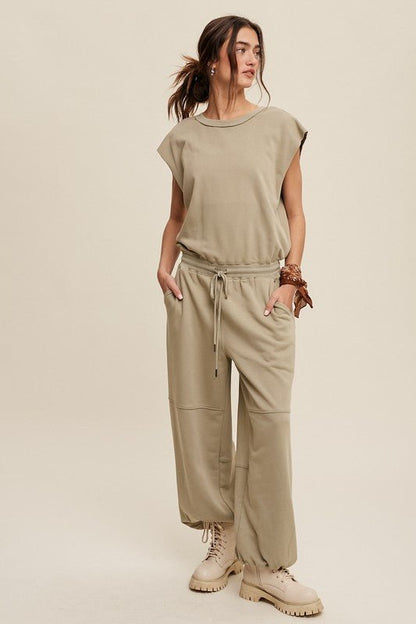 Athleisure French Terry Loose Jogger Jumpsuit - My Threaded Apparel | Online Women's Boutique - jumpsuit