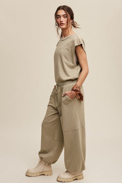 Athleisure French Terry Loose Jogger Jumpsuit - My Threaded Apparel | Online Women's Boutique - jumpsuit