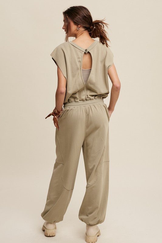 Athleisure French Terry Loose Jogger Jumpsuit - My Threaded Apparel | Online Women's Boutique - jumpsuit