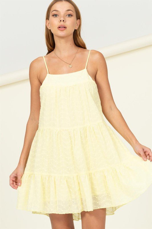 Aurora Eyelet Tiered Cami Dress - My Threaded Apparel | Online Women's Boutique - mini dress