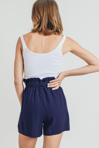 Buckle Belt Cotton Linen Shorts - My Threaded Apparel | Online Women's Boutique - shorts