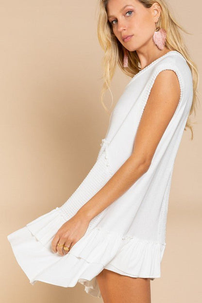 Coastal Breeze Sleeveless Ruffle Hem Dress - My Threaded Apparel | Online Women's Boutique - dress