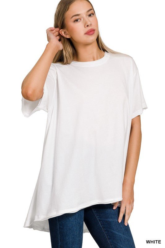 Cotton Drop Shoulder Oversized Top - My Threaded Apparel | Online Women's Boutique - shirt