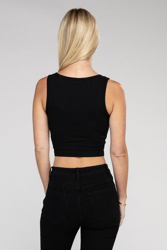 Cotton Square Neck Cropped Cami Top - My Threaded Apparel | Online Women's Boutique - Cami