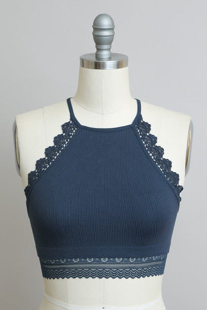 Crochet and Lace Bralette - My Threaded Apparel | Online Women's Boutique - tops