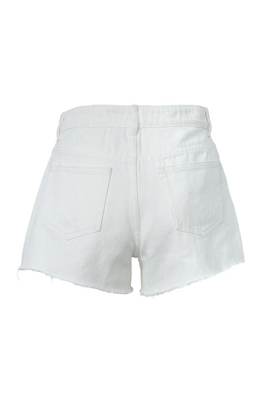 Distressed denim shorts - My Threaded Apparel | Online Women's Boutique - denim shorts