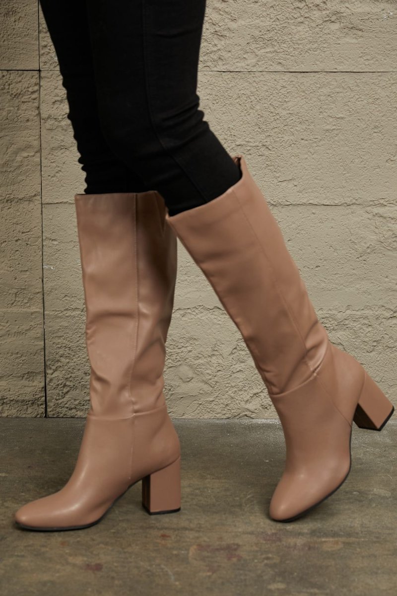 East Lion Corp Block Heel Knee High Boots - My Threaded Apparel | Online Women's Boutique - shoes