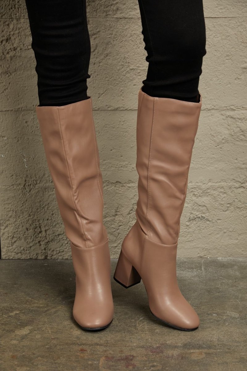 East Lion Corp Block Heel Knee High Boots - My Threaded Apparel | Online Women's Boutique - shoes