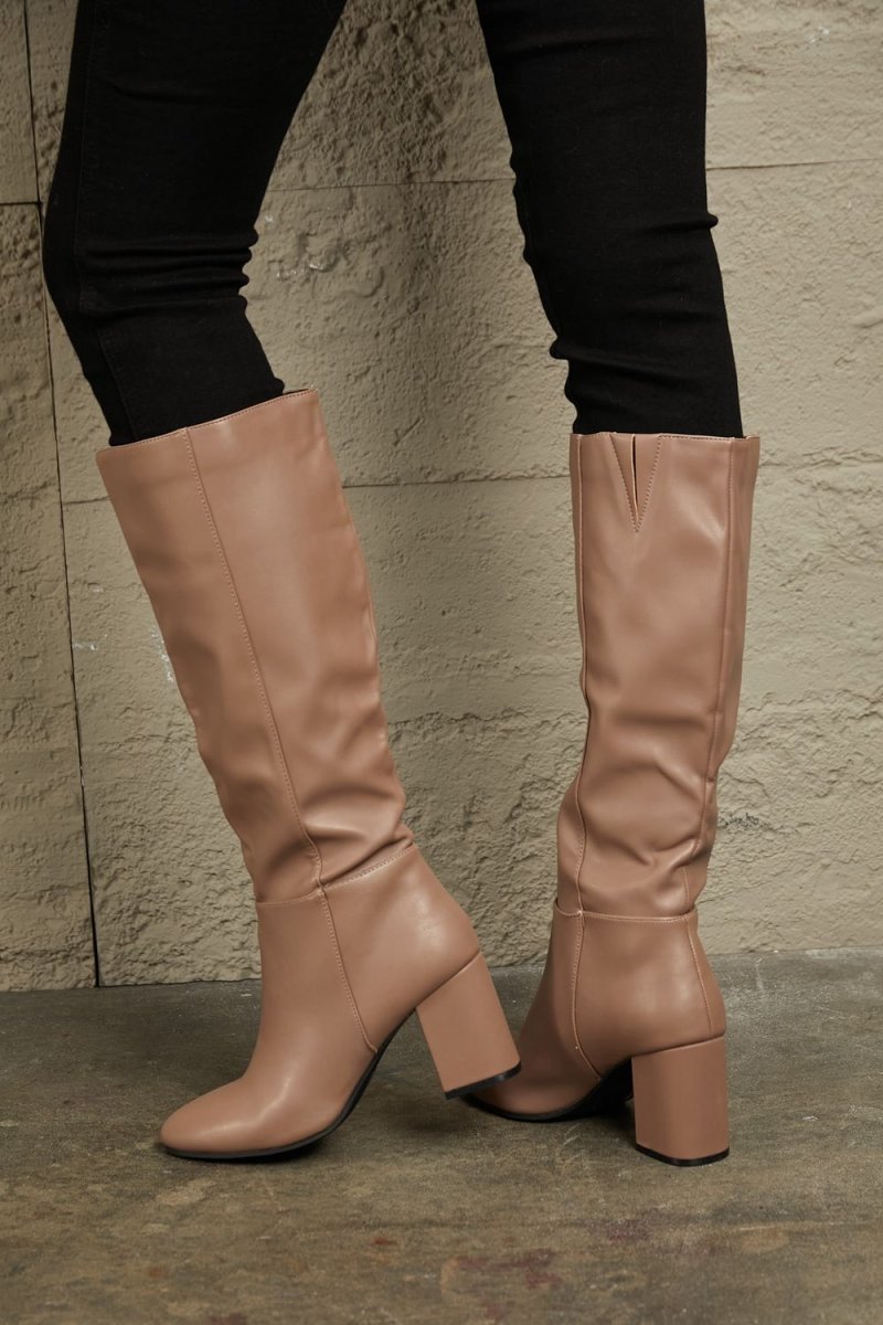 East Lion Corp Block Heel Knee High Boots - My Threaded Apparel | Online Women's Boutique - shoes