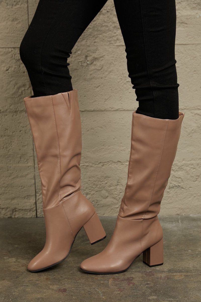 East Lion Corp Block Heel Knee High Boots - My Threaded Apparel | Online Women's Boutique - shoes