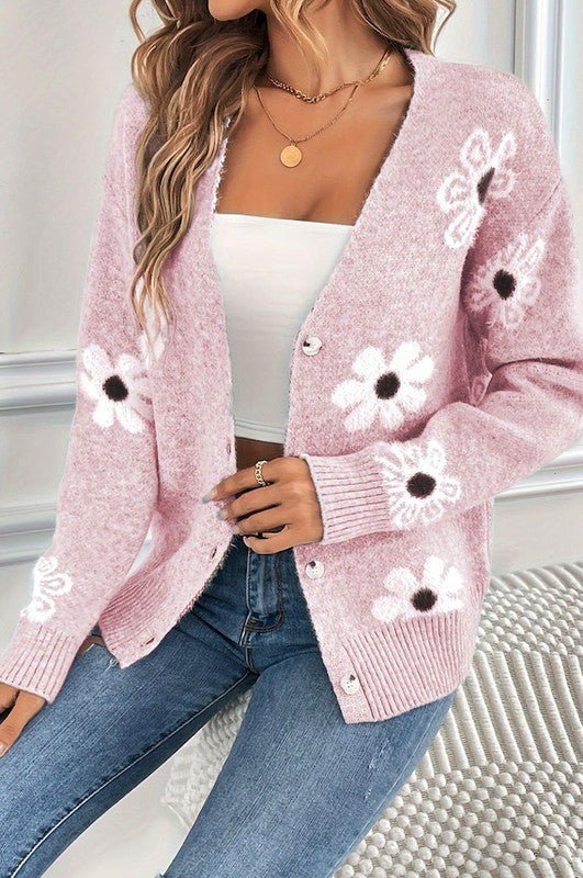 Floral Pattern Cardigan - My Threaded Apparel | Online Women's Boutique - cardigan