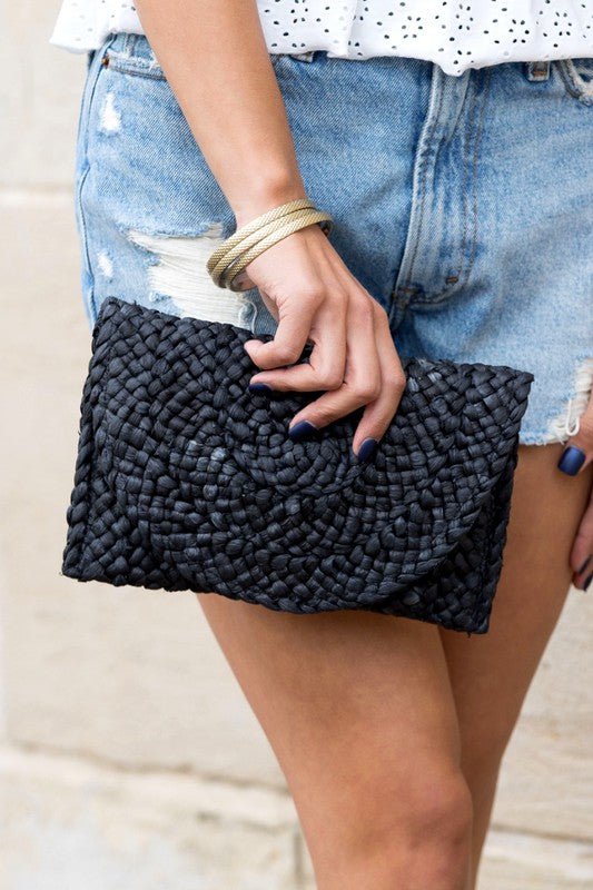Fold Over Straw Clutch - My Threaded Apparel | Online Women's Boutique - clutch