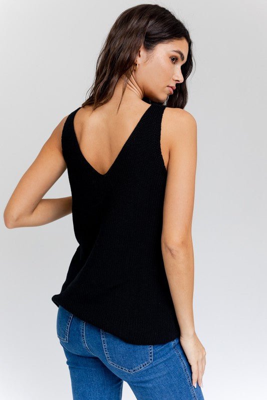 Front and Back Deep V-Neck Tank Top - My Threaded Apparel | Online Women's Boutique -