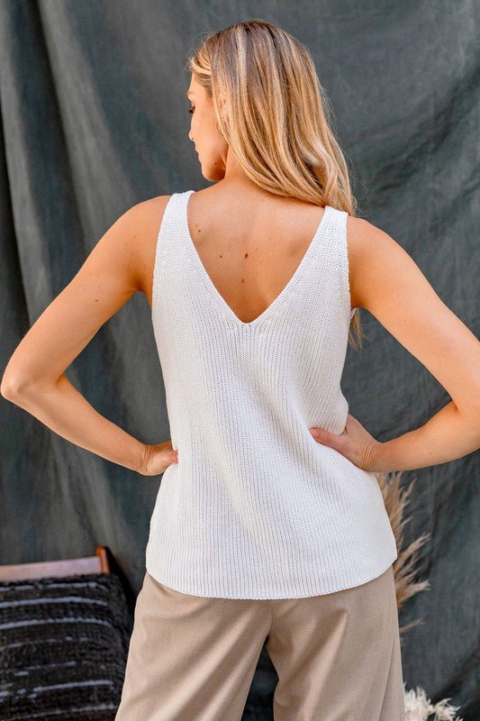 Front and Back Deep V-Neck Tank Top - My Threaded Apparel | Online Women's Boutique -