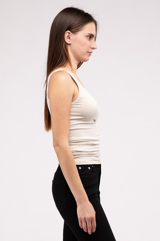 Front & Back 2-Way V-Neck Seamless Tank - My Threaded Apparel | Online Women's Boutique -