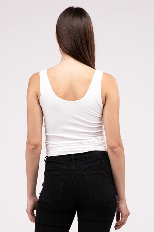 Front & Back 2-Way V-Neck Seamless Tank - My Threaded Apparel | Online Women's Boutique -
