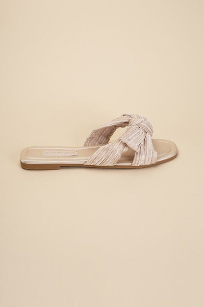 GEMMA Bow Flat Slides - My Threaded Apparel | Online Women's Boutique -