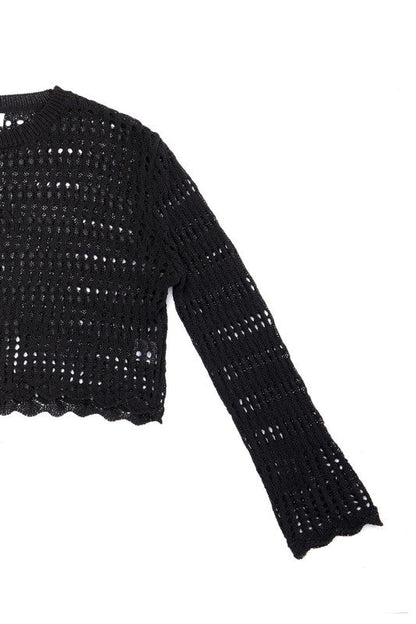 Harley Mesh Knit Crop Top - My Threaded Apparel | Online Women's Boutique - shirt