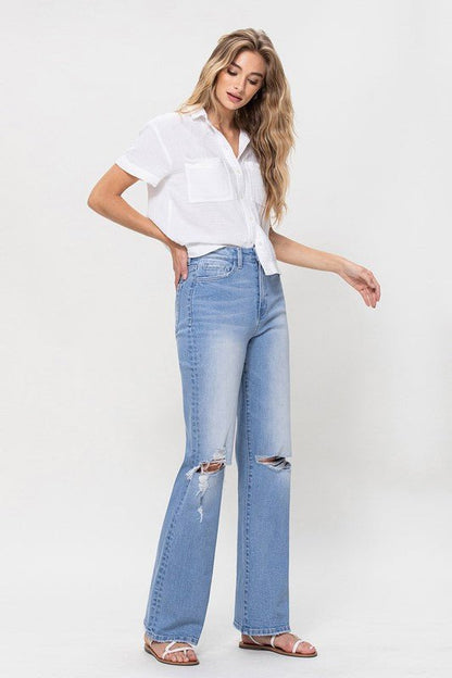 High Rise Vintage Flare Jeans - My Threaded Apparel | Online Women's Boutique - denim jeans