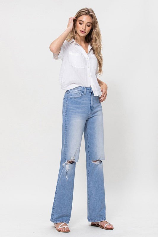 High Rise Vintage Flare Jeans - My Threaded Apparel | Online Women's Boutique - denim jeans