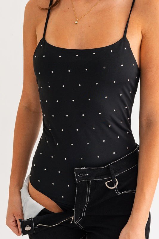 Hot Fix Sleeveless Bodysuit - My Threaded Apparel | Online Women's Boutique - bodysuit