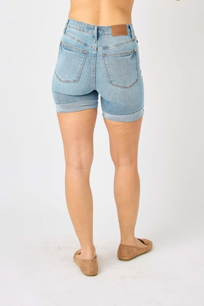 Judy Blue Full Size Tummy Control Denim Shorts - My Threaded Apparel | Online Women's Boutique - denim shorts
