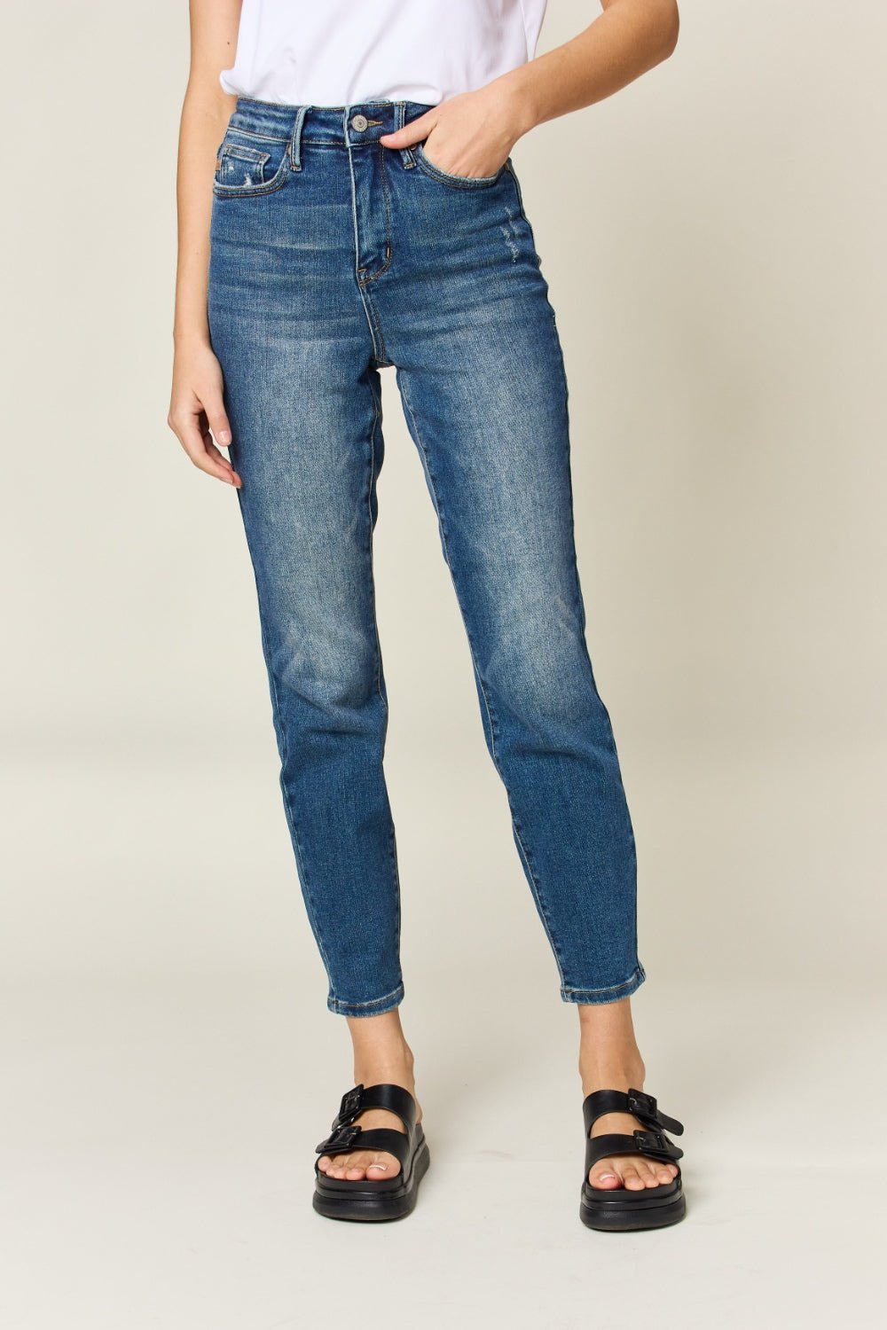Judy Blue Tummy Control High Waist Slim Jeans - My Threaded Apparel | Online Women's Boutique - denim jeans