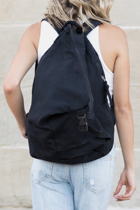 Kai Asymmetric Canvas Backpack - My Threaded Apparel | Online Women's Boutique - backback