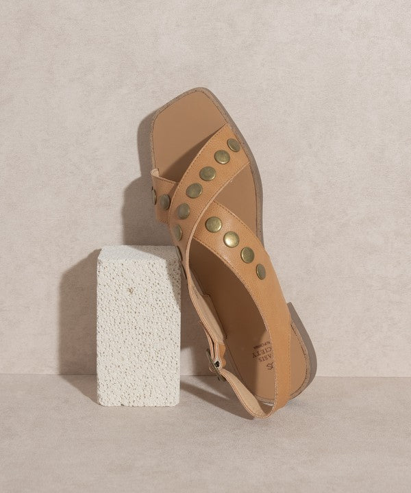 Kylee Studded Cross Band Sandal - My Threaded Apparel | Online Women's Boutique - sandals