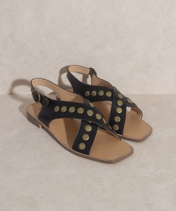 Kylee Studded Cross Band Sandal - My Threaded Apparel | Online Women's Boutique - sandals