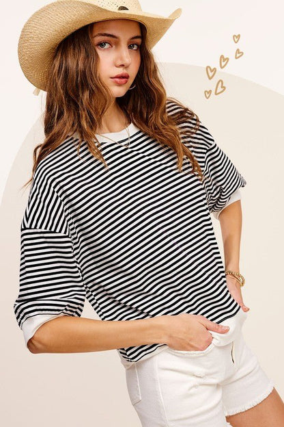 Lola Stripe Short Sleeve Top - My Threaded Apparel | Online Women's Boutique - Top
