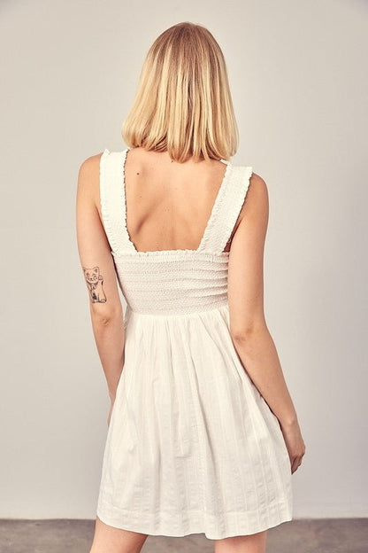 Natalie Smocked Ruffle Detail Dress - My Threaded Apparel | Online Women's Boutique - mini dress