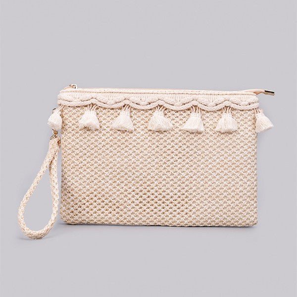 Naya Crochet Tassel Clutch - My Threaded Apparel | Online Women's Boutique - handbag