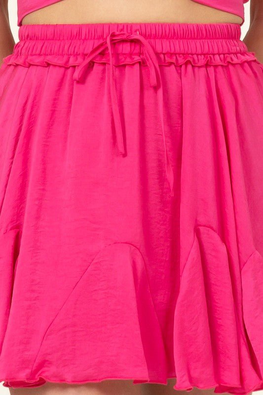Not Your Girl Drawstring Ruffled Mini Skirt - My Threaded Apparel | Online Women's Boutique - skirt