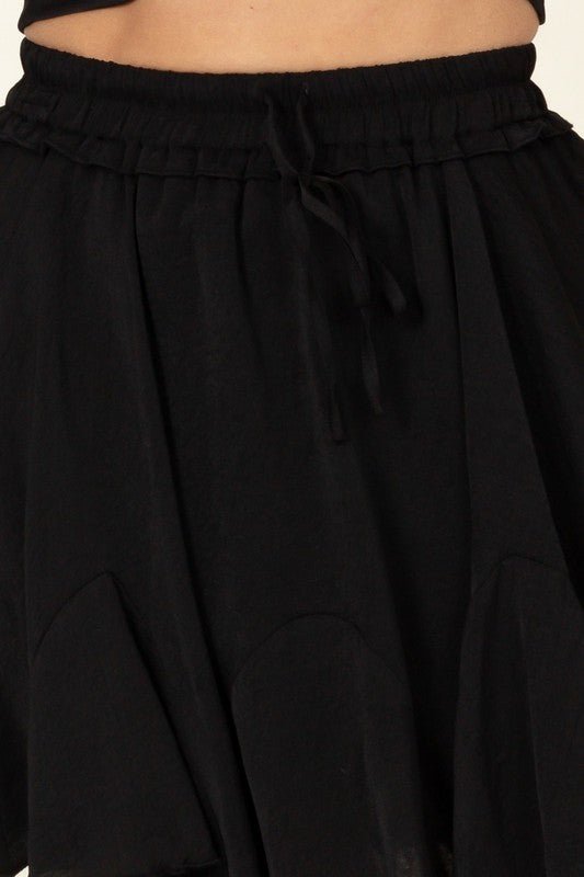 Not Your Girl Drawstring Ruffled Mini Skirt - My Threaded Apparel | Online Women's Boutique - skirt