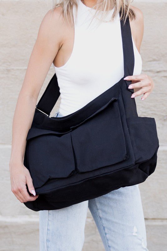 Nova Oversize Canvas Messenger Bag - My Threaded Apparel | Online Women's Boutique - handbag