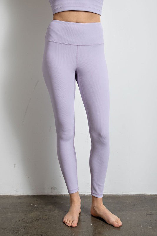 Nylon Rib Yoga Leggings - My Threaded Apparel | Online Women's Boutique - leggings