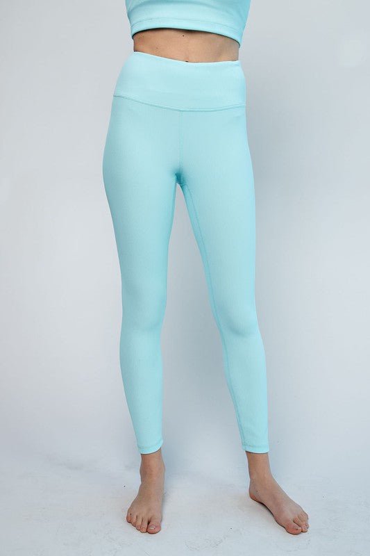 Nylon Rib Yoga Leggings - My Threaded Apparel | Online Women's Boutique - leggings