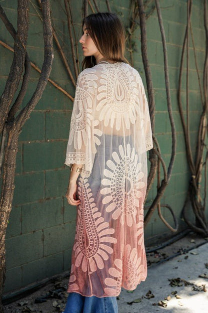 Ombre Bohemian Lace Kimono - My Threaded Apparel | Online Women's Boutique - kimono