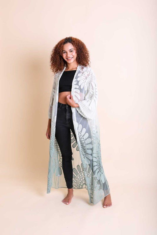 Ombre Bohemian Lace Kimono - My Threaded Apparel | Online Women's Boutique - kimono
