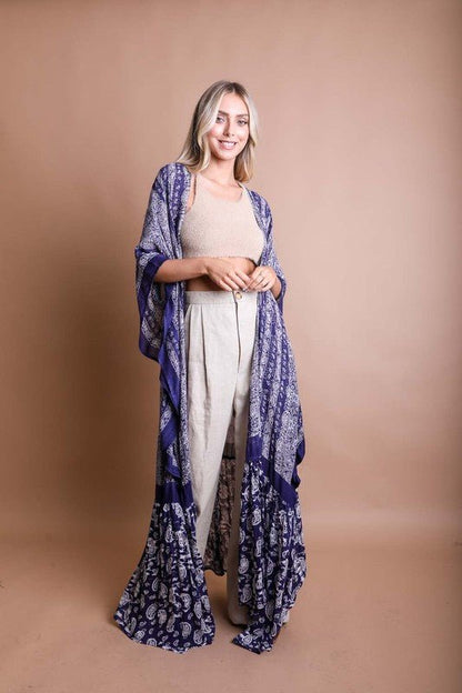 Paisley Tapestry Free Flow Kimono - My Threaded Apparel | Online Women's Boutique - kimono