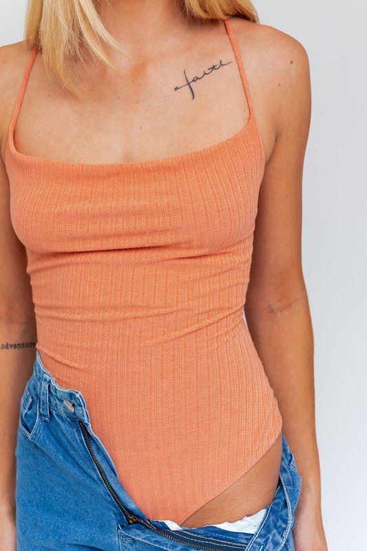Peach Paradise Bodysuit - My Threaded Apparel | Online Women's Boutique - bodysuit