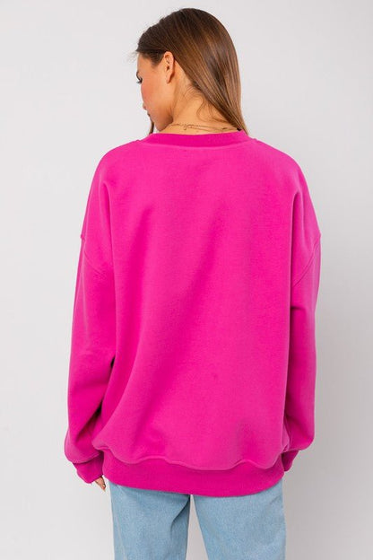 Pink Good Vibes Only Oversized Sweatshirt - My Threaded Apparel | Online Women's Boutique - sweater