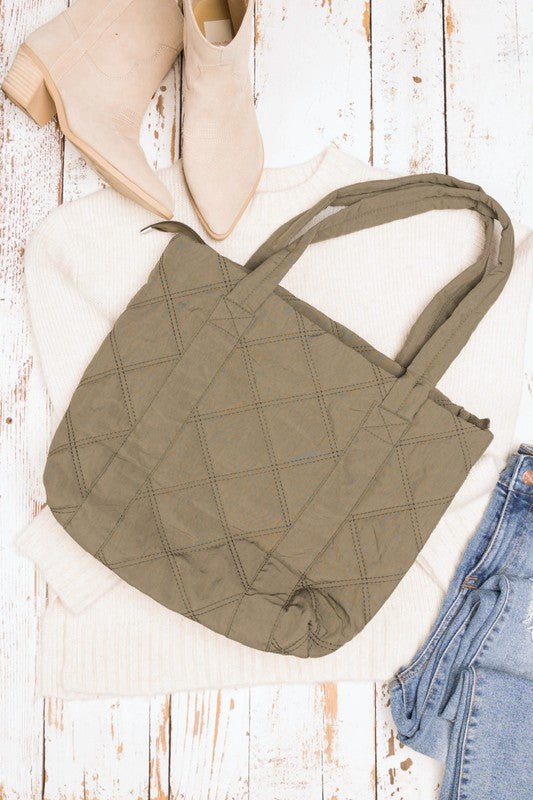 Quilted Tote - My Threaded Apparel | Online Women's Boutique - Tote
