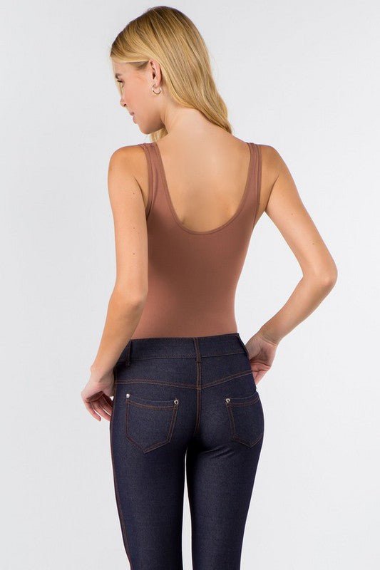 Reversible V-Neck Basic Tank Top Thong Bodysuit - My Threaded Apparel | Online Women's Boutique - bodysuit