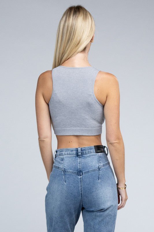 Ribbed Cropped Tank Top - My Threaded Apparel | Online Women's Boutique - tank top