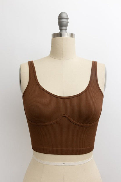 Ribbed Underline Seams Brami Top - My Threaded Apparel | Online Women's Boutique - Top