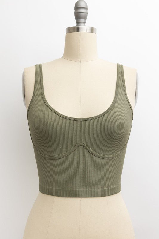 Ribbed Underline Seams Brami Top - My Threaded Apparel | Online Women's Boutique - Top